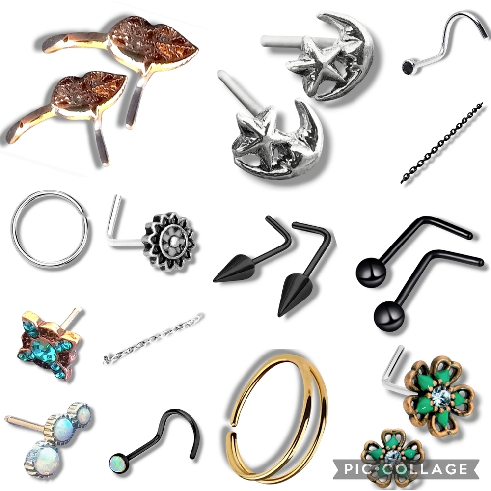 NWT Unique Variety Bundle of 18 RARE Nose Jewelry Items